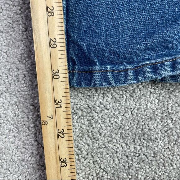 Wrangler Women's Blue Jeans with Floral Embroidery 32X30 Blue Straight High Rise - Picture 10 of 12